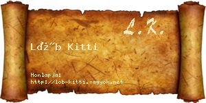 Löb Kitti névjegykártya